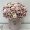 **Beautiful Rounded Arrangement of Nude Roses and Hints of Peonies**

Discover the perfect