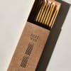 100% beeswax 
Hand dipped 
Each box Includes 10 slim candles 

When lit