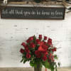 2 dozen red roses beautifully arranged