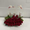 2 dozen red rose and heart with butterflies as the picture.
 