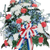 This large arrangement can be used for the Fourth of July or