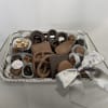  Trays have an assortment of chocolate covered pretzels, chocolate covered Oreos