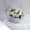 Pillow Lid Decoration with white orchids and roses
