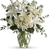 A lovely bouquet to soothe and comfort, a variety of white and