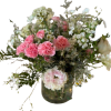 A mixture of flowers in white and pink for the centerpiece of
