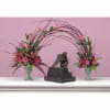 Memorial Arrangement (sold together) with burgundy lilies, pink roses and heather with