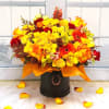 Vibrant yellow and orange colors 
