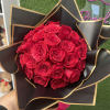 Red roses wrapped round style with colored Korean paper. Paper will vary