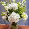 Introducing our elegant white flowers vase featuring beautiful lilies and lush hydrangeas.