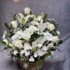 Elegant and timeless, our White Serenity Basket is a beautiful blend of