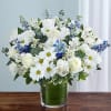 Blue is for sorrow, and white for the hope that inevitably overcomes