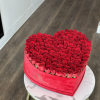 Our heart-shaped box arrangement with 125 fresh roses is a work of