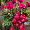 Red Panther, Greenery Clear Vase
