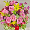 Featured Blooms: color of red and purple. roses arranged, two dozen in