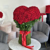 Standing bouquet in a shape of heart with 375 red roses 