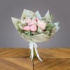 6 beautiful peonies with dusty greenery in a beautiful paper wrap with