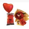 Love Combo Includes A Red Roses Bouquet, Bonbons, Balloon And A Teddy