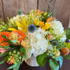 Bright Garden Blooms in a Low Container. **COLORS/FLOWERS may vary.