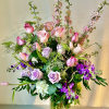 &quot;Purple Delight&quot; is a lush collection of purple and white flowers with
