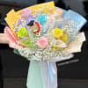 Photo is at Standard size 1/2 Dz Glitter rose, Deluxe is 1