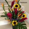 Airy and Bright (Deluxe) Mixture of Tropical flowers.
