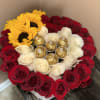 Beutiful box heart with chocolate, roses just for mom it will made