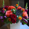 Each arrangement is custom designed, using seasonal, best-of-day blooms. The image shown
