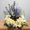 Find solace in serenity with &#039;Calm and Cool&#039;, our tranquil cremation wreath