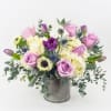 PURPLE &amp; WHITE FLOWERS WITH THISTLE AND ROSES 

Luscious, fresh, vibrant. A