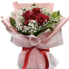 Half Dozen Red Rose + Baby&#039;s Breath Bouquet. 