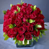 This arrangement include 50-65 roses in 6in glass vase. You have the