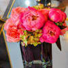 Petit vase features amazing and very out of season peonies. Every ladys