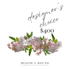 Our Designer&rsquo;s Choice arrangement, valued at $400, is a curated masterpiece that