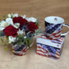 A beautiful selection of red, white and blue flowers will be arranged