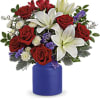 Revel in the crisp, classic color scheme of pristine white lilies and