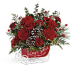 Sleigh all day! Bursting with fresh flowers and vintage nostalgia, this antiqued