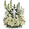 This exquisite porcelain sculpture of Jesus surrounded by radiant flowers will be