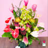 Approx. : 30&quot;H x 18&quot;W
The Beretania Florist Bishop Tropical bouquet is a