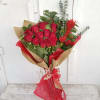Hand tied dozen red Roses 
Stems are not in water - price
