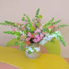 An array of snapdragons in a earthy vase is perfect for anyone