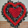 Red and black double heart.
40 Red carnations, 30 Red roses, 1bu of