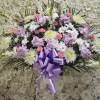 Lavender, pink and white standing basket 