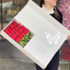 Red roses in a box ( up to 24 roses)