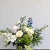 Designed to reflect a cottage garden in summer. Elegant white roses and