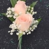 Boutonniere with 2 roses and bb