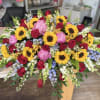 Foliage includes: Rose, Sunflower, Peony, Delphinium, Snapdragon, Dendrobium Orchid and foliage

We advise