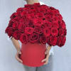 Chic box of 50 gorgeous red roses