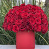 Chic box of 50 gorgeous red roses
