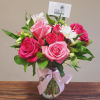 Crystal vase arrangement 

Standard  3 light pink roses, 3 hot pink