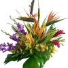 This beautiful exotic tropical arrangements is colorful made with Birds of paradise